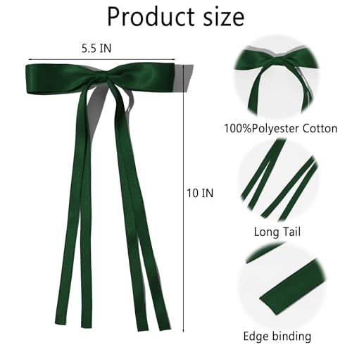 Pinzas de moño para cabello set 6 piezas color verde miniatura 2