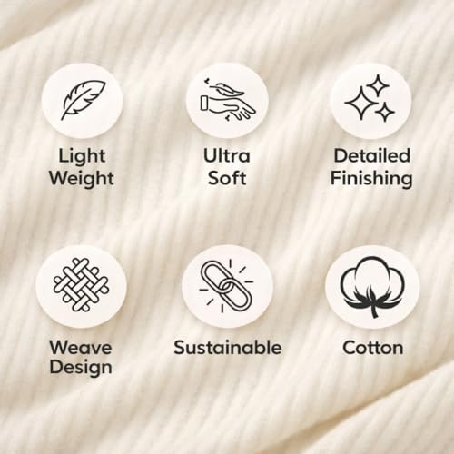 Image of Premium 125 x 150 cm Cotton Throw Blanket - Soft & Cozy Sofa and Couch Accent - Trending Home Decor Essential for Extra Comfort, Relaxation, and Style - Black and Cream,Pack of 1