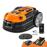 LawnMaster OcuMow™ VBRM701YAMIDR Perimeter Wire Free Robot Lawn Mower Cuts 1/6 Acre Optical Navigation,Obstacle Avoidance Auto-Charging Station, No Go Function, WiFi & Bluetooth Connection APP Control