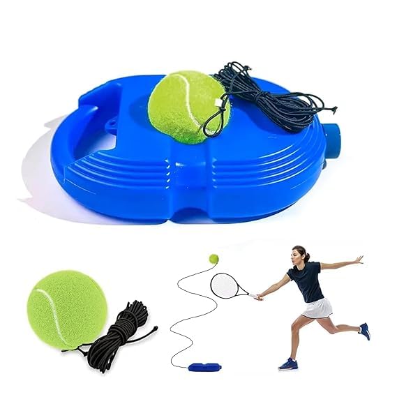 Tennis Trainer Rebound Ball Set – Solo Practice Tool with Elastic Cord & Base for Self-Training, Improving Reaction, Speed, Coordination, and Tennis Skills Anywhere, Anytime