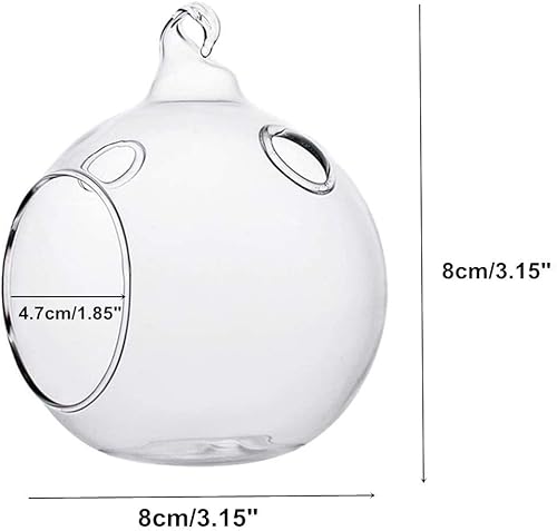Miniatura 5 de Portavelas colgantes de 3.15 pulgadas, globos de vidrio, terrario, boda, candelabro, (18 piezasjuego) (18 piezas)