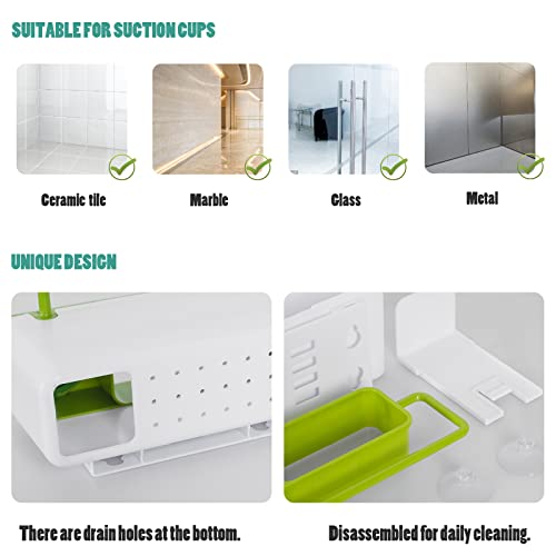 Ceretia Sponge Holder For Kitchen Sink, 3-In-1 Sink Caddy With Suction Cups Or Hanging 2 Installation Ways, Kitchen Sink Organizer For Sponge, Dish Brush And Dish Towel #TOP3