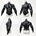 SMITIZEN Silicone Muscle Suit Upgraded Version Male Chest with Arms Realistic Fake Muscle Costume Cosplay Halloween Carnival (Black)