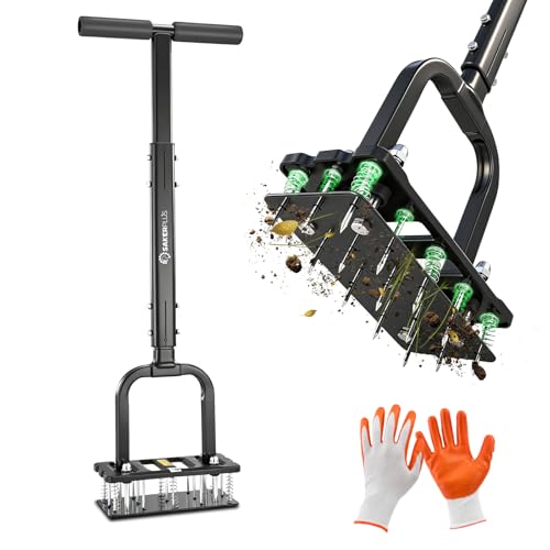 Image of Sakerplus Aerator Lawn Tool, Spike Lawn Aerator with Self-Cleaning Tines