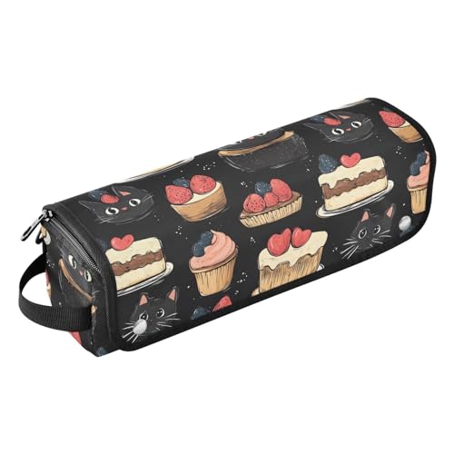 Bolsa de viaje Sweet Cake Cat Marble para herramientas de cabello, resistente al calor, organizador portátil miniatura 1