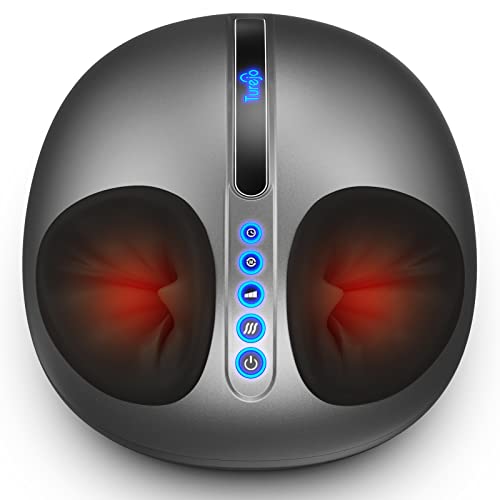 Fußmassagegerät, Turejo Fussmassagegerät Elektrisches Shiatsu Kneten Rolling Heizung Luftdruck, Einstellbare Massageintensitäten, Muskelentlastung, Beruhigt Füße