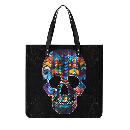 Sac cabas crâne coloré 39x39cm pour ranger toutes vos affaires de voyage