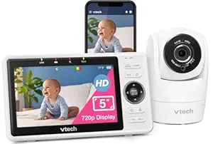 VTech Upgraded Smart WiFi Baby Monitor, 1080p FHD Camera and 5" HD IPS Display, Free App with Motion Video, Sound/Motion Detection and Notifications, Fully Remote Pan-Tilt-Zoom: VM901 asin的图片