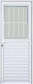 Porta com Postigo Branco com Vidro Claro 210x080 L.25