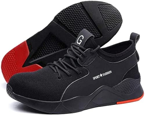 YWSK Mesh Lightweight Work Shoes with Steel Toe Cap for Men and Women (49)