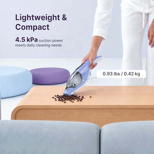 Image of Shop-Vac DolphPower Handheld Vacuum Cordless, Powerful Portable Car Vacuum Rechargeable, Hand Vac with Multiple Nozzles, Lightweight Hand Vacuum for Home & Car, Washable Filter, Blue