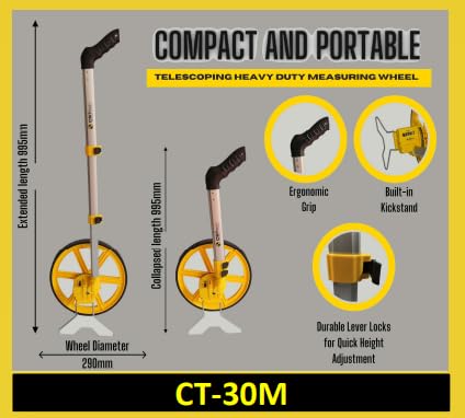 Image of CST CT-30M Professional Rodometer - Precision Measuring Wheel, 0-10 Km Range, Single Unit for Surveying, Construction, and Road Measurement
