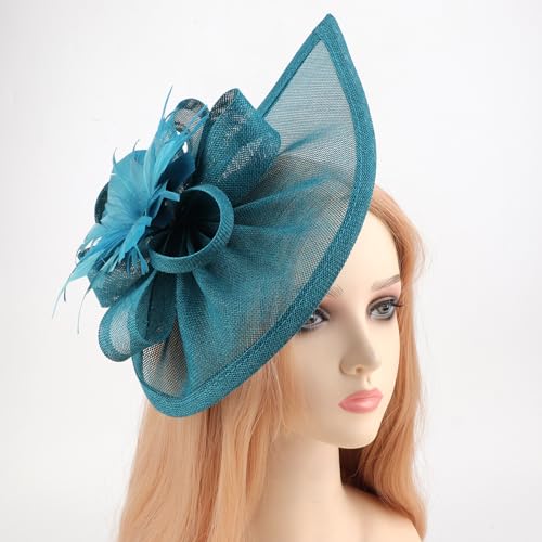 Image of DRESHOW Women Fascinator Hats Tea Party Hat Vintage Pillbox Hat Headband for Cocktail