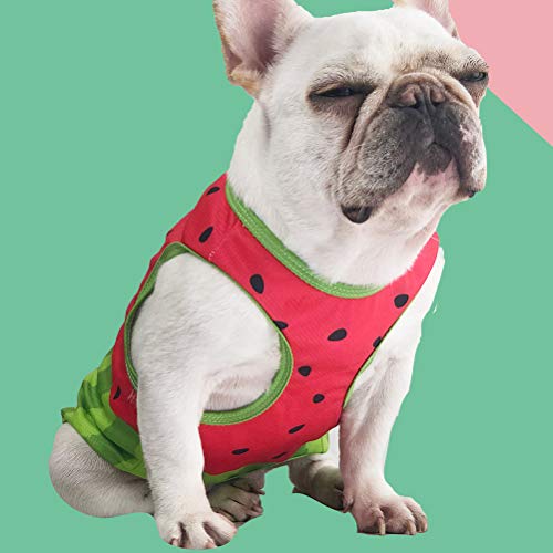 VILLCASE Adorable Pet Cooling Clothes Pet Dog Vest Watermelon Pattern Puppy T-Shirt Dog Summer Clothes (Size L)-Pet Costume - Image 2
