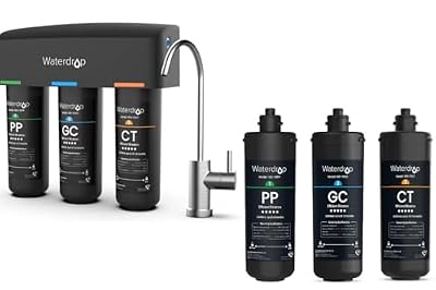 Waterdrop TSB + 10PP 10GC 10CT 8 Layer High Capacity Under Sink Water Filter, Reduces PFAS, PFOA/PFOS, Fluoride, Chlorine, Bad Taste & Odor, with Dedicated Faucet