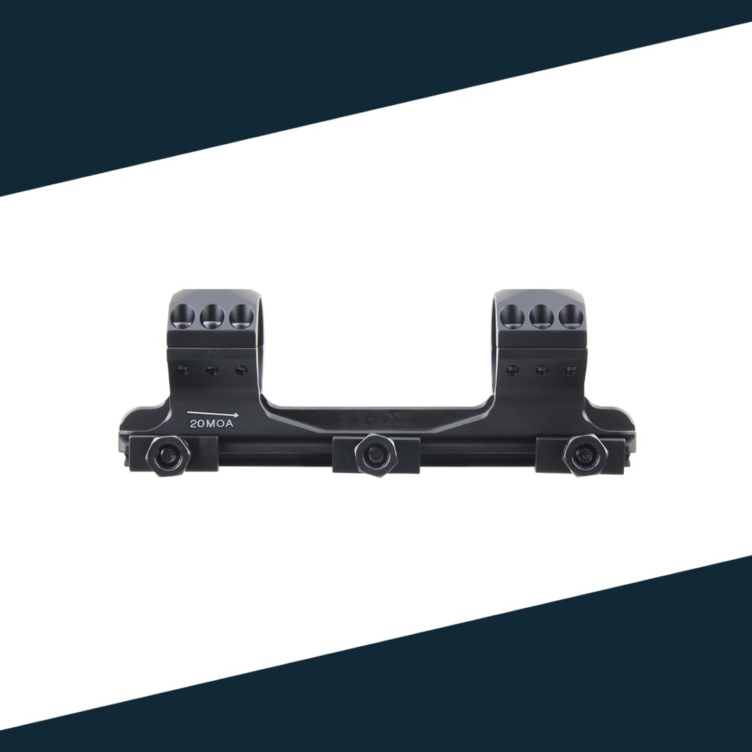 Vector Optics XASR-3013 X-Accu - Montaggio a blocco per tubi da 30 mm, Picatinny, 21 mm, 20 MOA anteriore h= 35 mm per tubi di destinazione, montaggio a pezzo unico