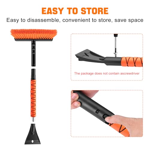 image for nacena Snow Brush and Ice Scrapers for Car Windshield, Detachable Snow