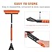 nacena Snow Brush and Ice Scrapers for Car Windshield, Detachable Snow Remover for Cars EVA Foam Grip and Rotatable Brush Head Snow Scraper for Car Trucks SUV, Winter Cars Accessories (Orange)