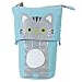 Produktbild Federmäppchen Große Kapazität Cartoon-Katze Stehbleistiftbeutel Mäppchen Halter Stiftetasche Griff Make-up Tasche mit HalterSchreibwaren Veranstalter für Schule & Büro Damen Mädchen