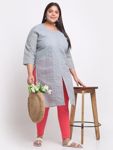 Image of Soft Cotton Ankle Lenght Solid Regular and Plus 35 Colours Leggings for Womens and Girls (Sizes :- M to 6XL)