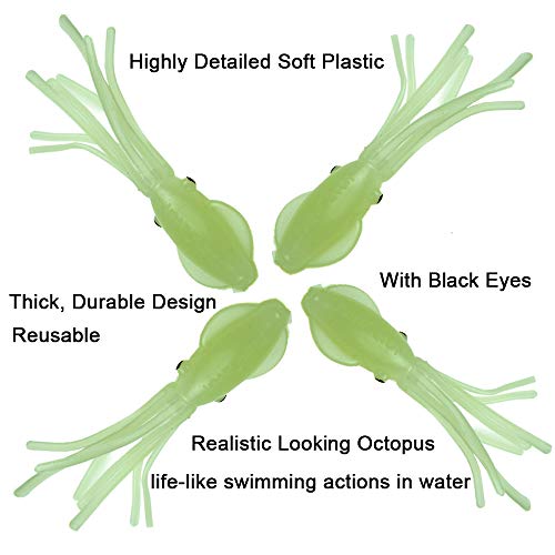 THKFISH-Tintenfisch-Angelkoeder-Gummi-Leuchtend-Tintenfisch-Gummikoeder-fuer-Zander-Barsch-Forellen-Hechte-4g-75cm-15-Stueck