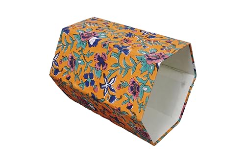 Image of Generic 3.3 Gallon Cotton Hand Block Printed Paper Waste Basket |Small Decorative Trash Can for Housewarming Gifts in Living Room, Bedroom, Bathroom | Eco-Friendly, Plastic-Free (1, ORE.GREEN)