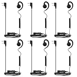 Retevis Swivel Walkie Talkie Earpiece with Mic, Coil, C-Shape Earhook, 2 Pin, for RT22 RT21 H-777 RT27 RT86, Compatible with Pxton Baofeng BF-888S Kenwood 2 Way Radio, Two-Way Radio Headset(6 Pack)