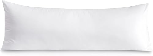 Leeden - Funda de almohada de algodón para el cuerpo de 800hilos, ultrasuave y transpirable para adultos, cierre de sobre, 21 x 54pulgadas de largo