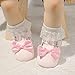 Meckior Infant Baby Girls Soft Sole Bowknot Princess Wedding Dress Mary Jane Flats Prewalker Newborn Light Baby Sneaker Shoes