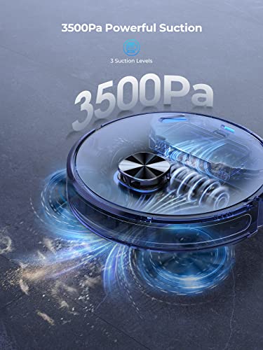Laresar Robot Vacuum Cleaner with Mop, 3500Pa Vacuum with 3L Self Emptying Station, Works with Alexa,Editable Map, Lidar Navigation, 3-In-1 Hoover for Pet Hair, Smart App Control(L6 Nex) - Image 3