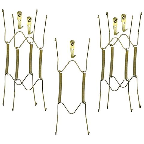 Xinlinke Plate Hangers for The Wall 12 inch Decorative Dish Display Tray Holder with Installation Hooks 5 Pack Cover