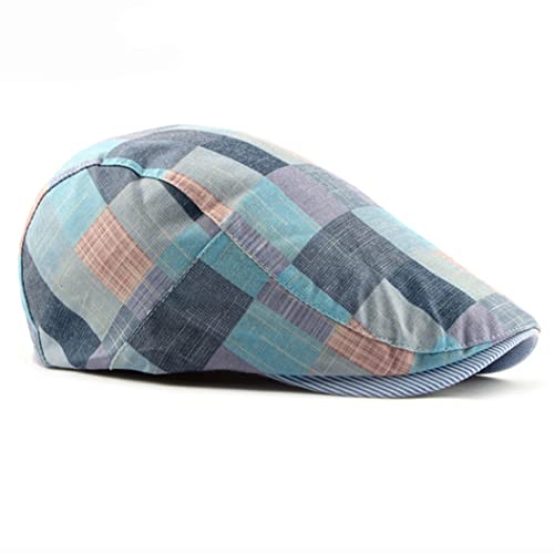 Colorful Grid Beret Hats For Men Women Spring Summer Flat Cap Retro Plaid Berets Femme Adjustable Unisex Newsboy Hat #TOP5