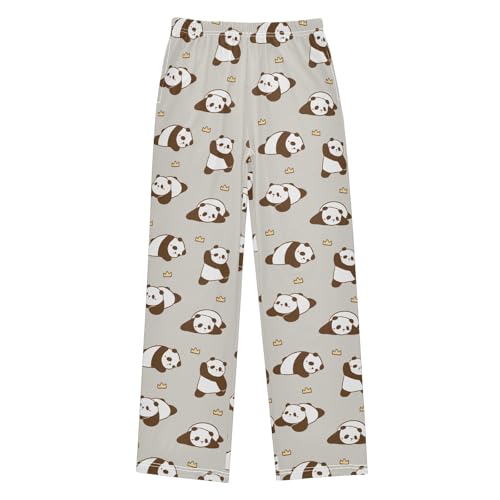Boys' Pants Cute Cartoon Panda Long Bottoms Jogger Pants Elastic Waist Trousers with Pockets S-XL
