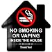 PZC041 Acrylic Self-Adhesive No Smoking Signs - 5.7" x 6" for Home & Business