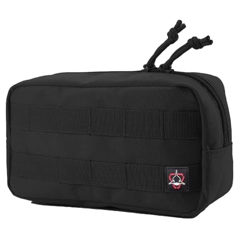 Orca Tactical Horizontal Multi-Purpose Molle Admin Pouch Utility EDC Tool Gear Gadget Waist Bag Organizer (Black) Cover