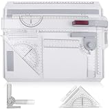 GOMETY Tavolo da disegno formato A4, multifunzione, formato DIN A4, con righello scorrevole, triangolo, angolo regolabile, piano da disegno di precisione per studenti, designer, ingegneri