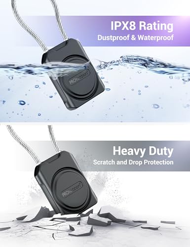 PROfezzion Secure GPS Tag Holder with Metal Wire Cable for Luggage IPX8 Waterproof Hard Shell Hidden Case with Allen Key Locking System for Travel Suitcase Backpack - Image 3