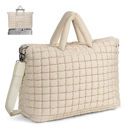 Image of ANKICK Quilted Duffle Bag for Travel, Large Puffer Duffel Weekender Bags Soft Gym Tote, Big Puffy Carry on Luggage Overnight