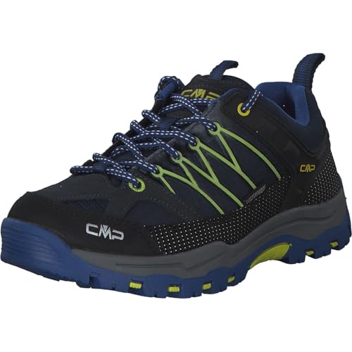 CMP Kids Rigel Low Trekking Shoes Kids WP, Zapatos de Trekking Unisex niños, Negro Azulado Eléctrico, 38 EU