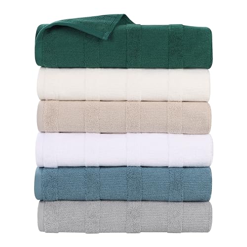 Superior ROMA BATH DB Cotton Bath Towels, Set Of 3, Highly Absorbent, Ribbed Design thumb #10