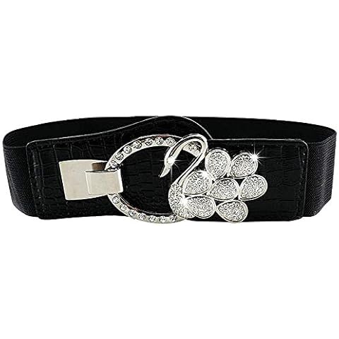 Meliya Womens Vintage Waist Belt Ladies Wide Stretch Cinch Belt Retro Elastic Waistband Dress Pants Decor with Elegant Buckle Cover