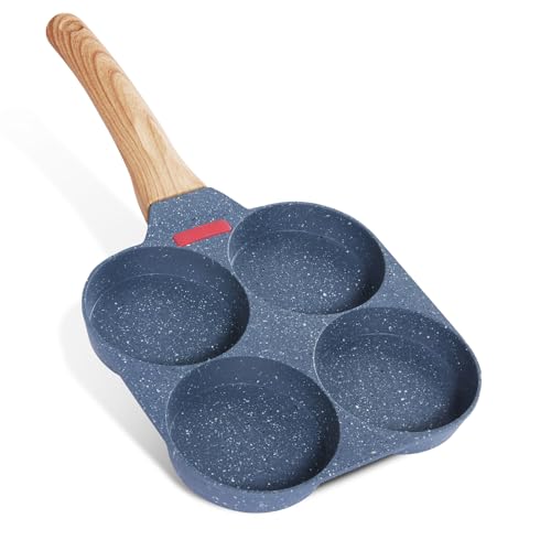 Granite Grey 4-Cup Egg Pan Nonstick – Divided Frying Pan, Multi-E...