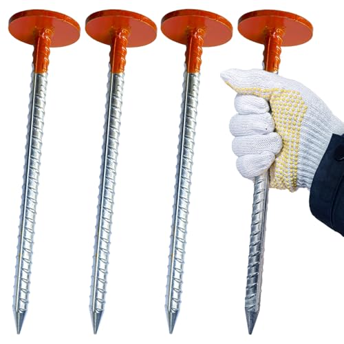 WANSRUYI Rebar Survey Marker Stakes, 12 Inch Long - 1.35 LB Heavy Duty, Hi-Vis Orange (8 Pack)