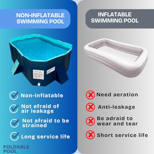 INDUSTEX Planschbecken Foldable Pool, 130 x 90 x 45 cm, Kinderbecken, Tragbarer Hundepool, Faltbarer Pool, Badewanne, Pool Spielzeug, Geeignet für Kinder, mittelgroße Haustiere