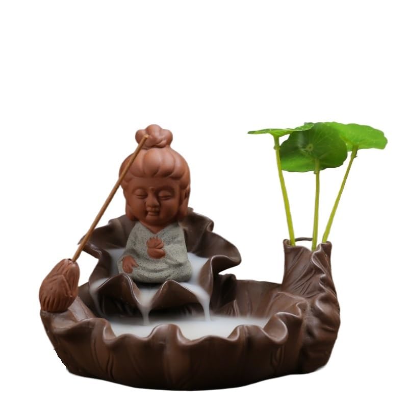 Brûleur d'encens à reflux pour méditation et yoga avec cascade de fumée