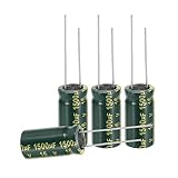 QUARKZMAN 12Stück Elektrolyt Kondensator Hochfrequenz 1500UF 16V Mit Aluminium Radial Pins 10 x 20mm Hoher Rippelstrom Niedrige Impedanz