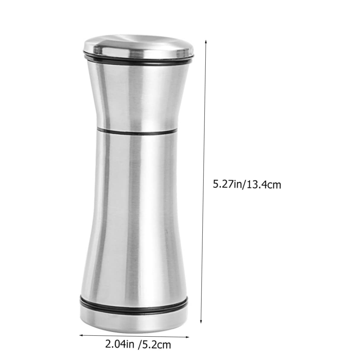 Cabilock 2Pcs Stainless Steel Shaker Manual Multi Function Seasoning Bottle for Kitchen Refillable Pepper Mill with High Grade Grinding Core Convenient Grinding for Spices and Beans