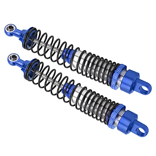 Amortisseurs RC en métal 108mm bleus pour rouler sur terrain accidenté en HSP RGT 1/10