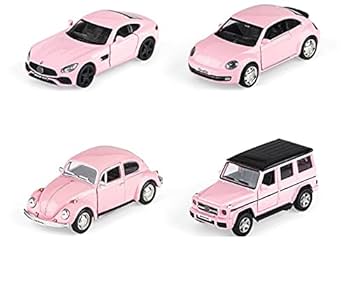 Amazon.co.jp: 1:36かわいいピンクの車合金車モデル車おもちゃ
