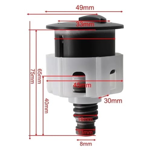 Bouton de chasse d'eau cassé ? Remplacez-le par ce poussoir noir 38-49mm - 5